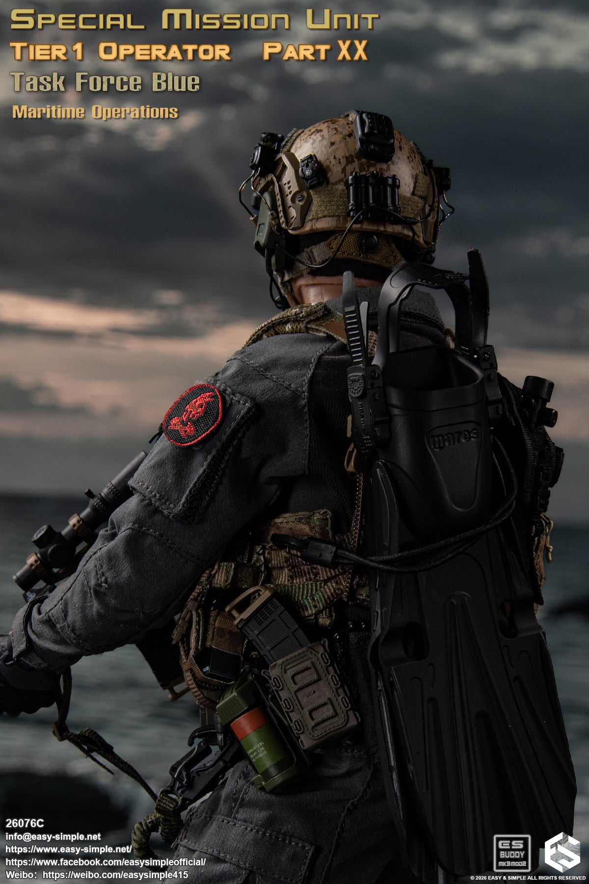 1:6 scale Easy & Simple 26076C Special Mission Unit Tier1 Operator Part XX Task Force Blue Maritime Operations 12" Figure (PREORDER)