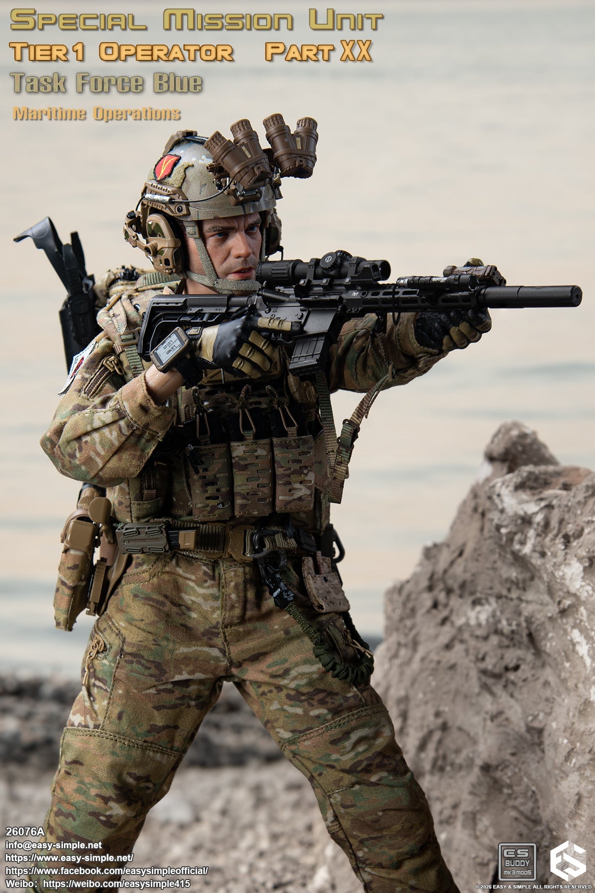 1:6 scale Easy & Simple 26076A Special Mission Unit Tier1 Operator Part XX Task Force Blue Maritime Operations 12" Figure (PREORDER)