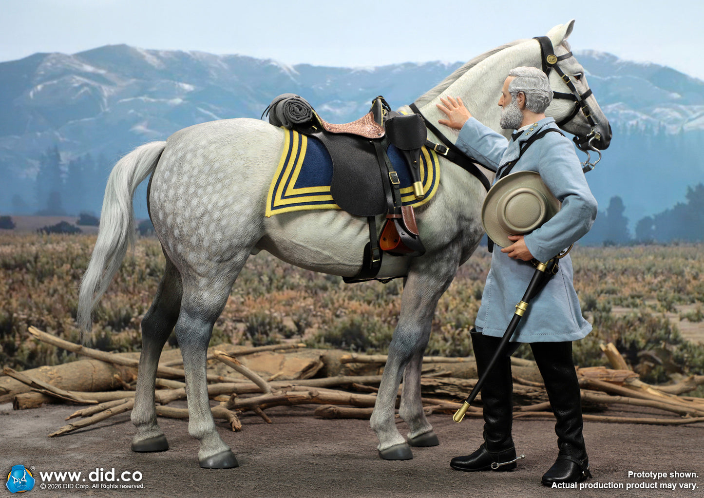 1:6 scale DID E60086 US Civil War White War Horse (Standing) for 12" Figures (PREORDER)