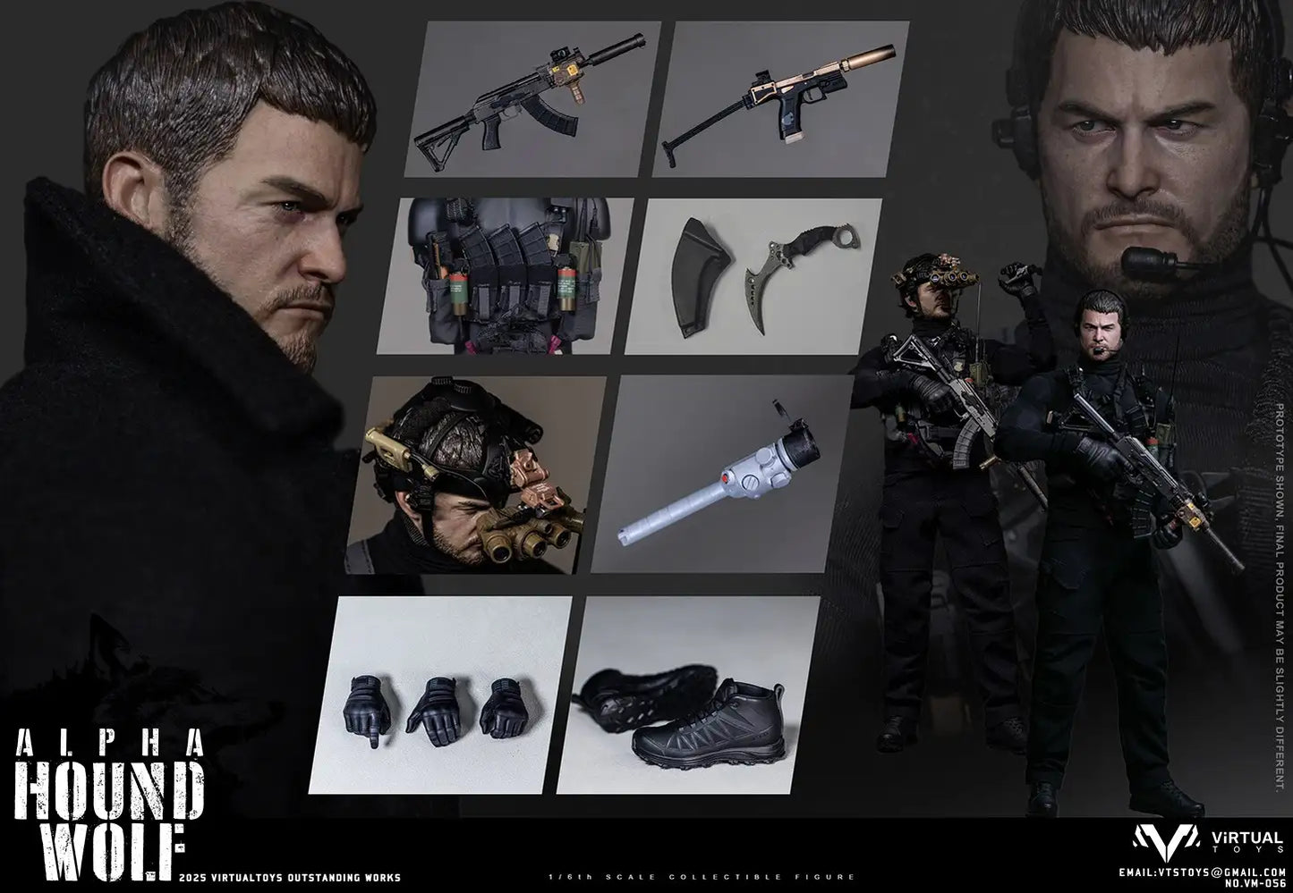 1:6 scale VTS Toys Hound Wolf Alpha 12" Figure VM056 (PREORDER)