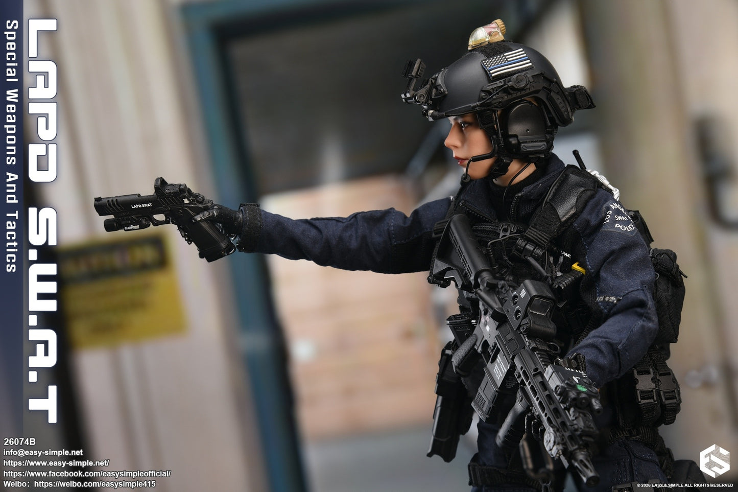 1:6 scale Easy & Simple LAPD S.W.A.T Special Weapons and Tactics 12" Female Figure 26074B (PREORDER)