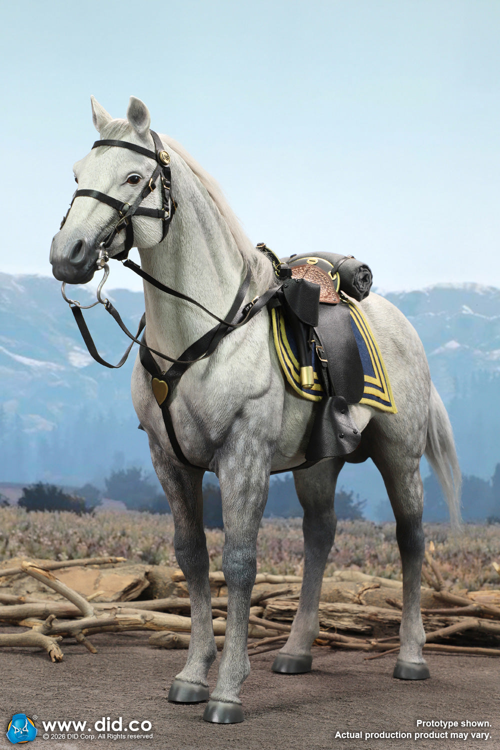 1:6 scale DID E60086 US Civil War White War Horse (Standing) for 12" Figures (PREORDER)