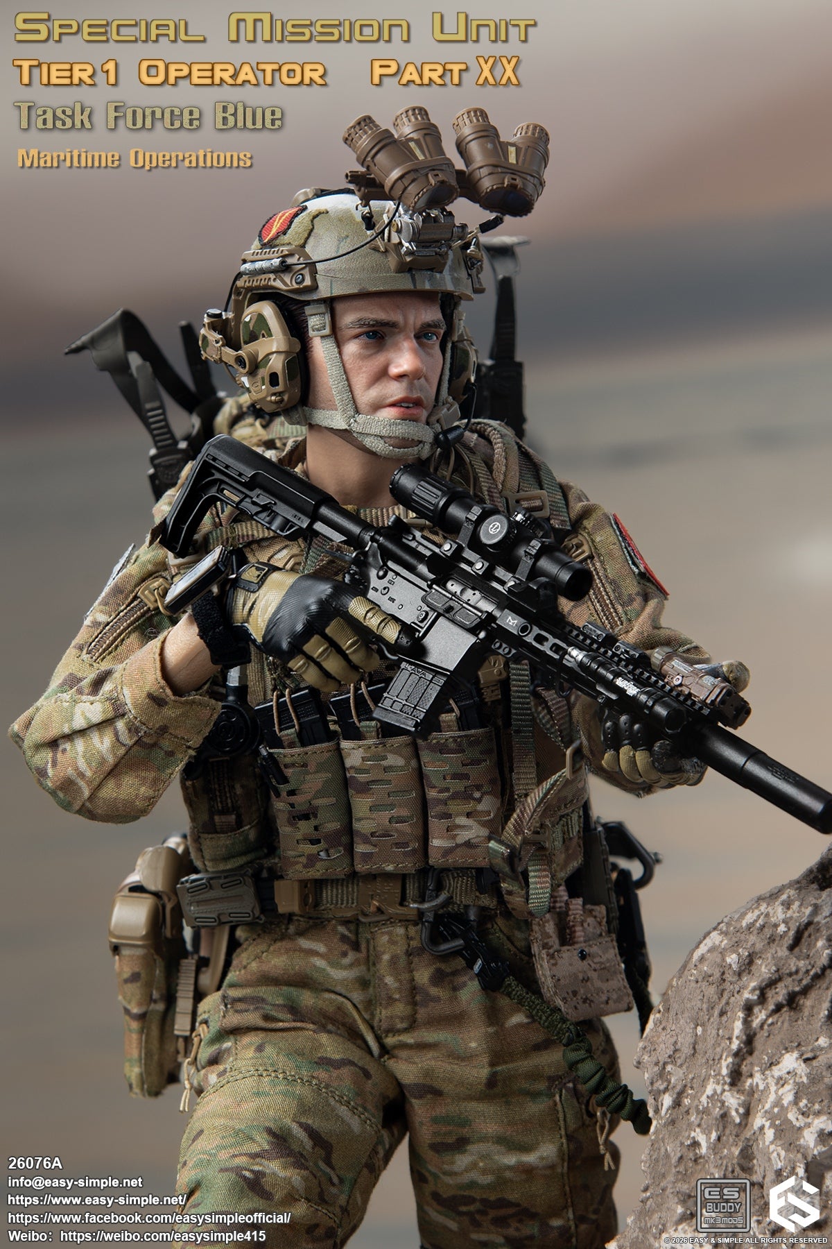 1:6 scale Easy & Simple 26076A Special Mission Unit Tier1 Operator Part XX Task Force Blue Maritime Operations 12" Figure (PREORDER)