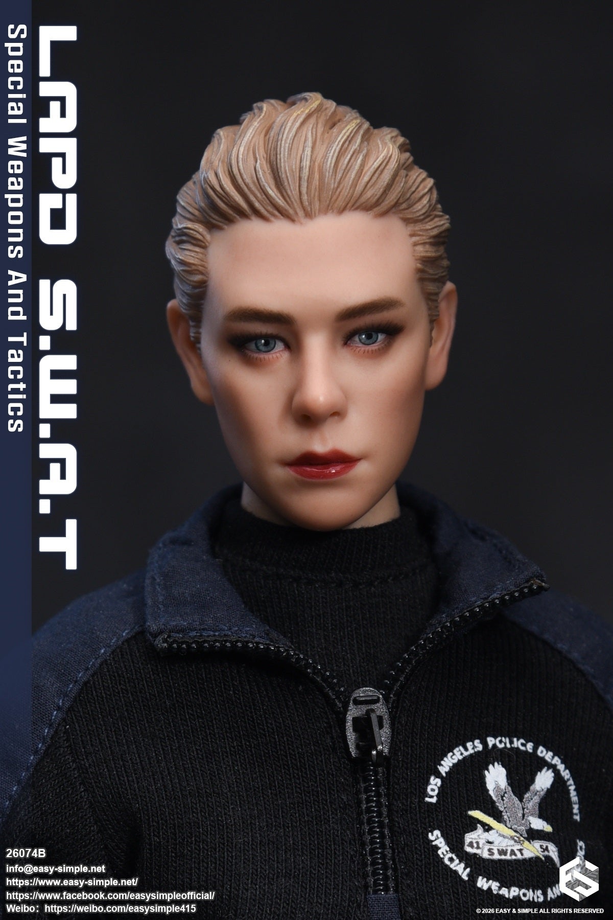 1:6 scale Easy & Simple LAPD S.W.A.T Special Weapons and Tactics 12" Female Figure 26074B (PREORDER)