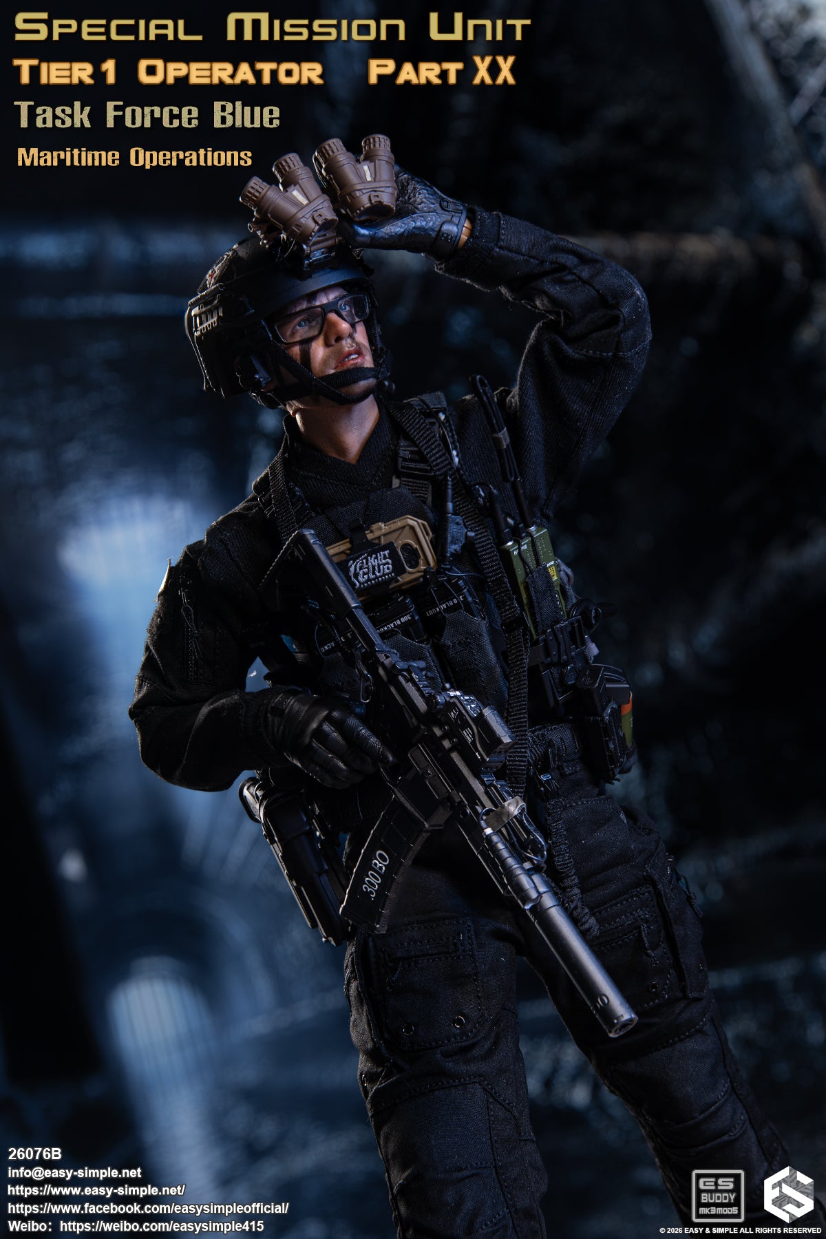 1:6 scale Easy & Simple 26076B Special Mission Unit Tier1 Operator Part XX Task Force Blue Maritime Operations 12" Figure (PREORDER)