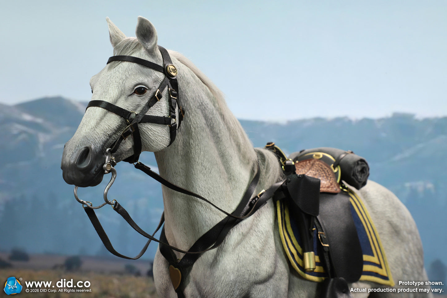 1:6 scale DID E60086 US Civil War White War Horse (Standing) for 12" Figures (PREORDER)