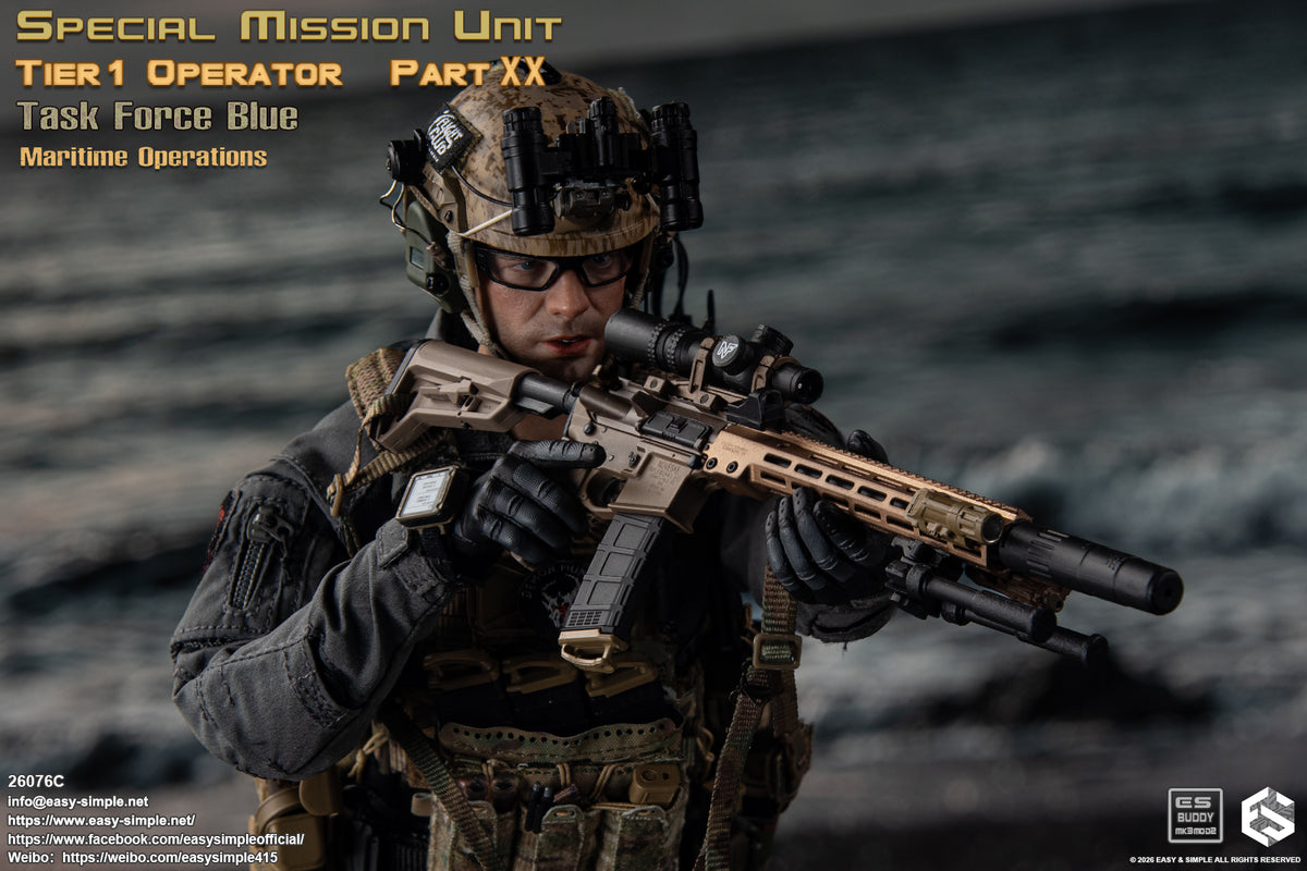 1:6 scale Easy & Simple 26076C Special Mission Unit Tier1 Operator Part XX Task Force Blue Maritime Operations 12" Figure (PREORDER)