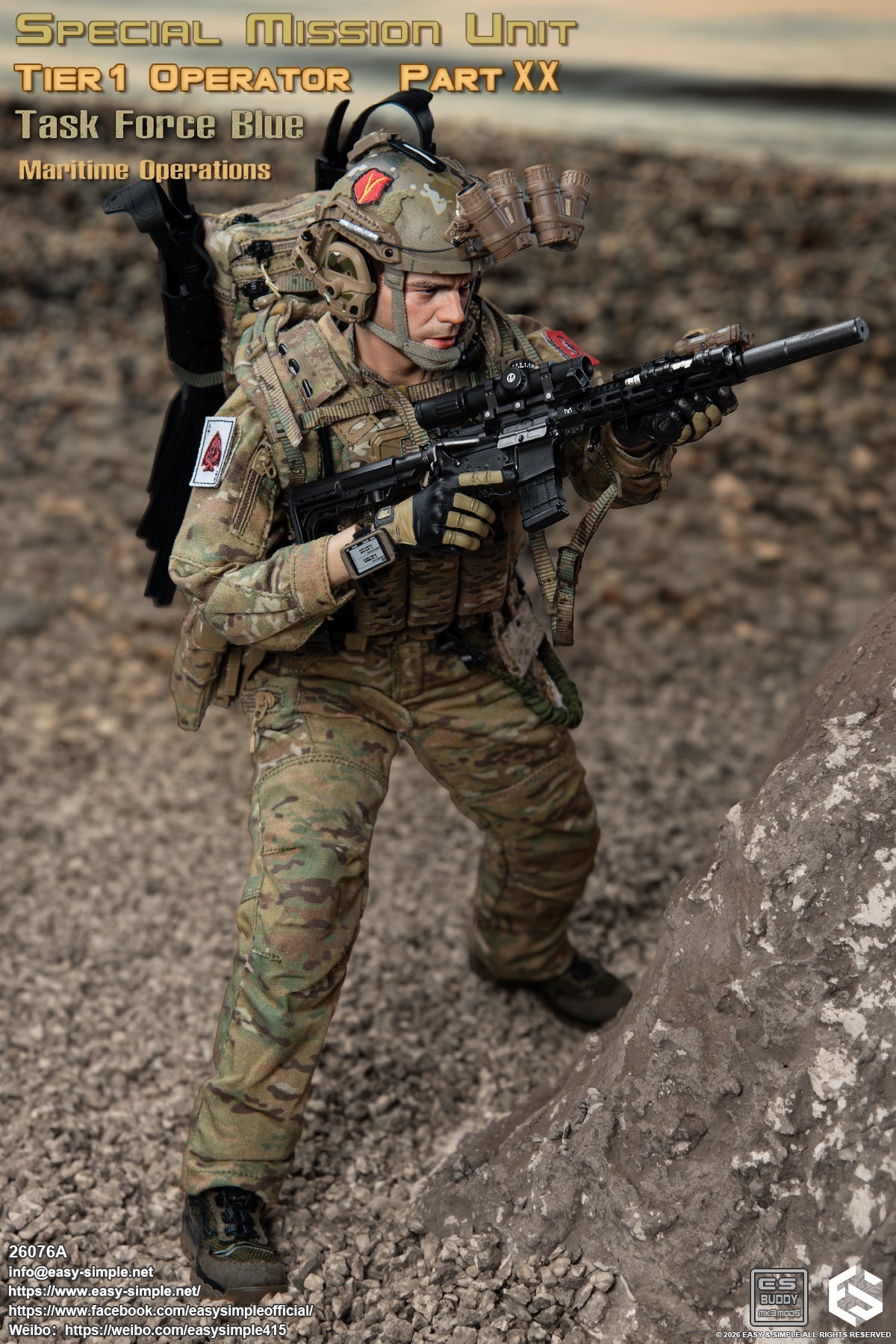 1:6 scale Easy & Simple 26076A Special Mission Unit Tier1 Operator Part XX Task Force Blue Maritime Operations 12" Figure (PREORDER)