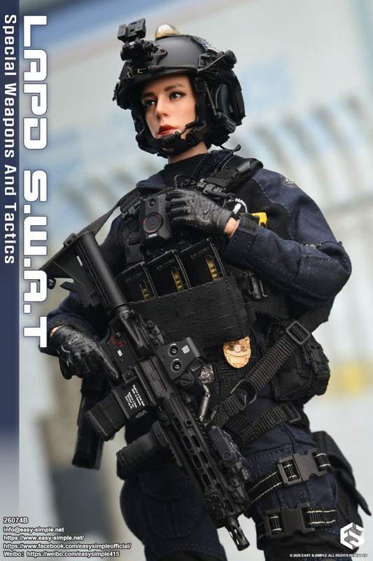 1:6 scale Easy & Simple LAPD S.W.A.T Special Weapons and Tactics 12" Female Figure 26074B (PREORDER)