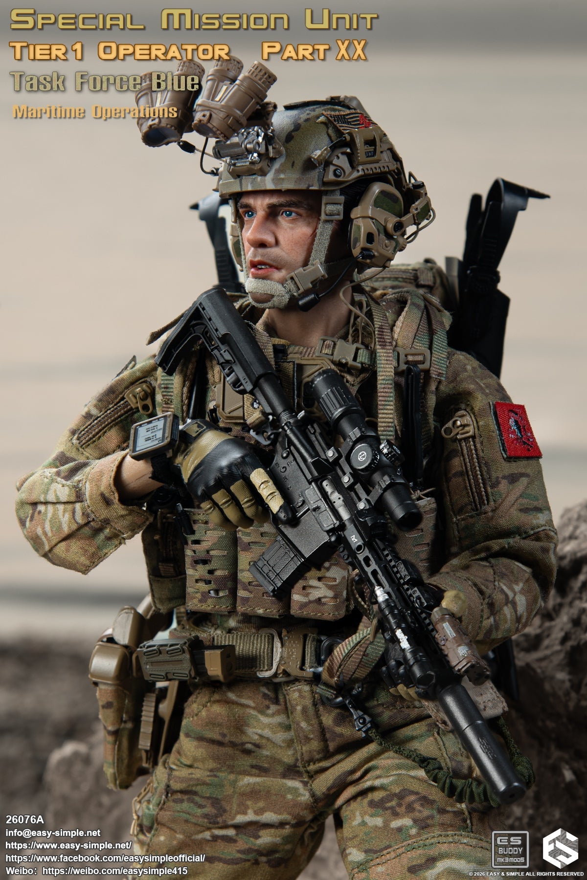 1:6 scale Easy & Simple 26076A Special Mission Unit Tier1 Operator Part XX Task Force Blue Maritime Operations 12" Figure (PREORDER)
