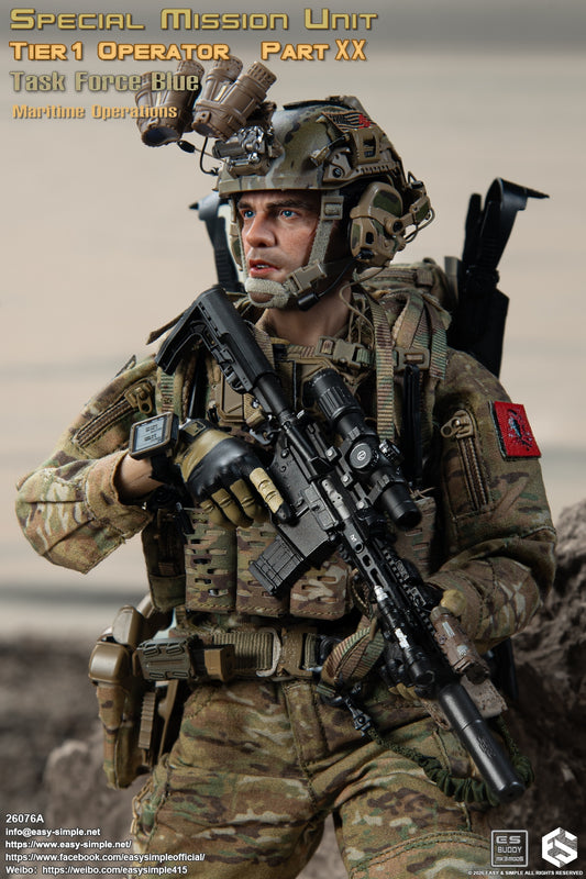 1:6 scale Easy & Simple 26076A Special Mission Unit Tier1 Operator Part XX Task Force Blue Maritime Operations 12" Figure (PREORDER)