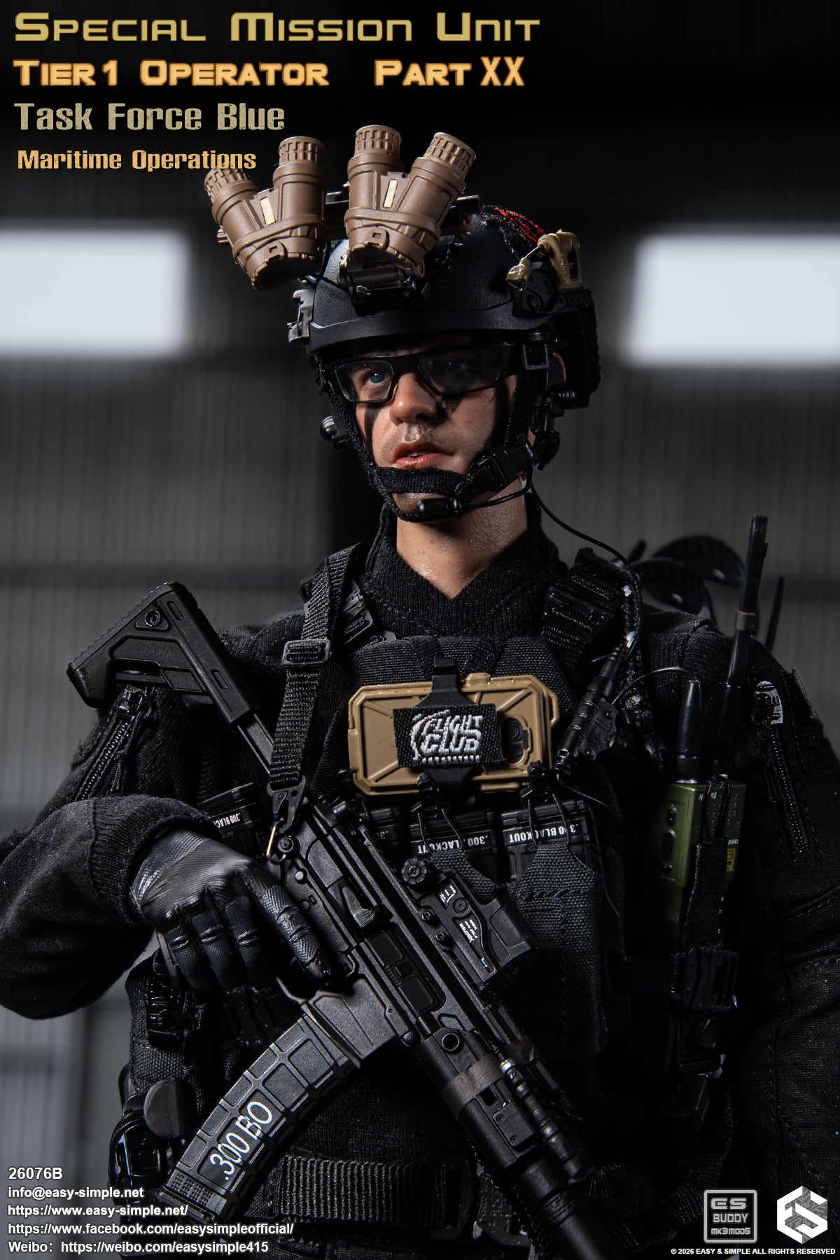 1:6 scale Easy & Simple 26076B Special Mission Unit Tier1 Operator Part XX Task Force Blue Maritime Operations 12" Figure (PREORDER)
