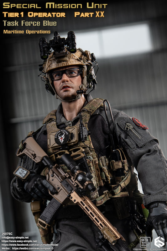 1:6 scale Easy & Simple 26076C Special Mission Unit Tier1 Operator Part XX Task Force Blue Maritime Operations 12" Figure (PREORDER)