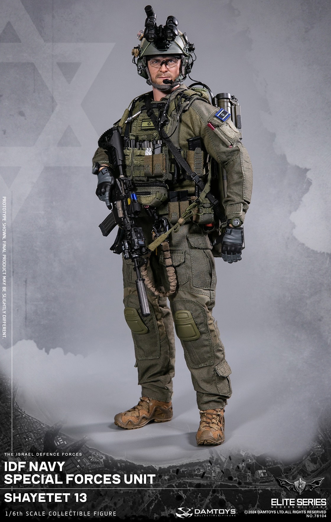 1:6 scale DamToys IDF Navy Special Forces Unit Shayetet 13 12" Figure 78104