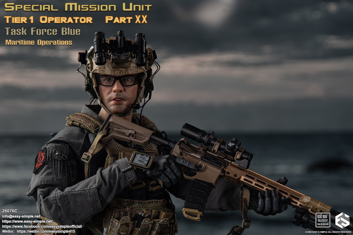 1:6 scale Easy & Simple 26076C Special Mission Unit Tier1 Operator Part XX Task Force Blue Maritime Operations 12" Figure (PREORDER)