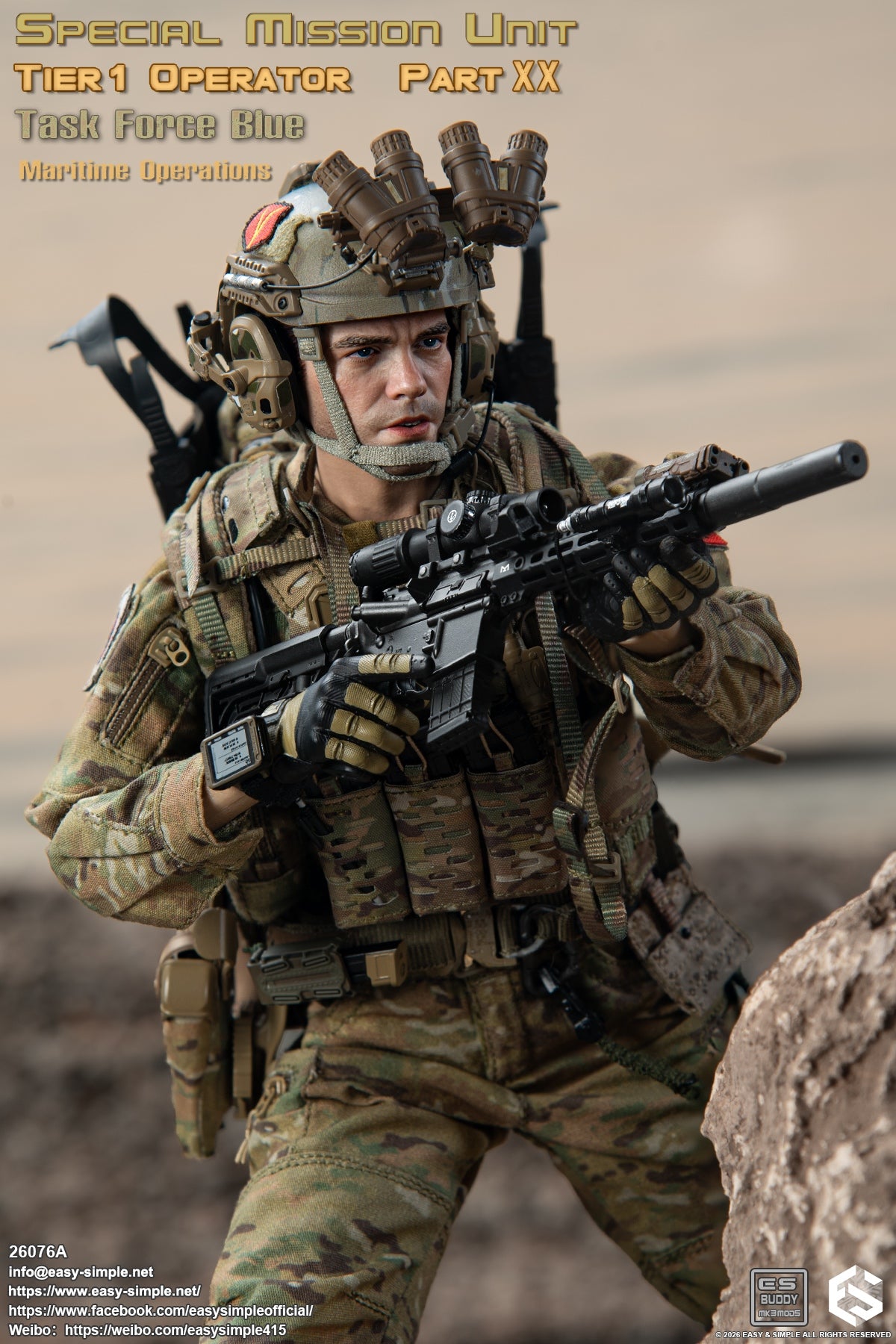 1:6 scale Easy & Simple 26076A Special Mission Unit Tier1 Operator Part XX Task Force Blue Maritime Operations 12" Figure (PREORDER)