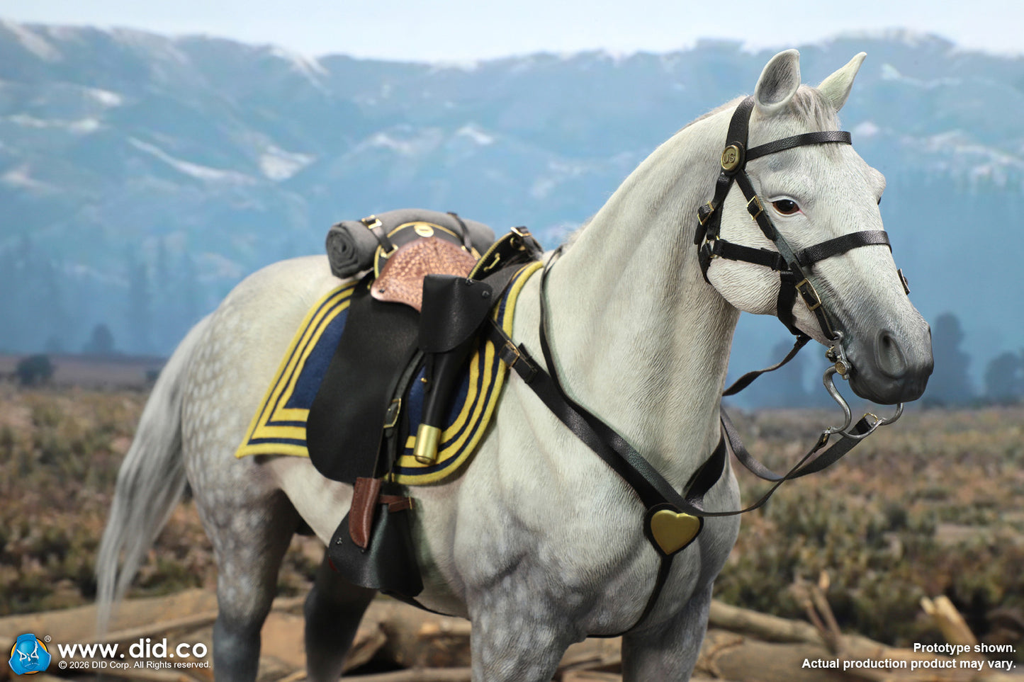1:6 scale DID E60086 US Civil War White War Horse (Standing) for 12" Figures (PREORDER)