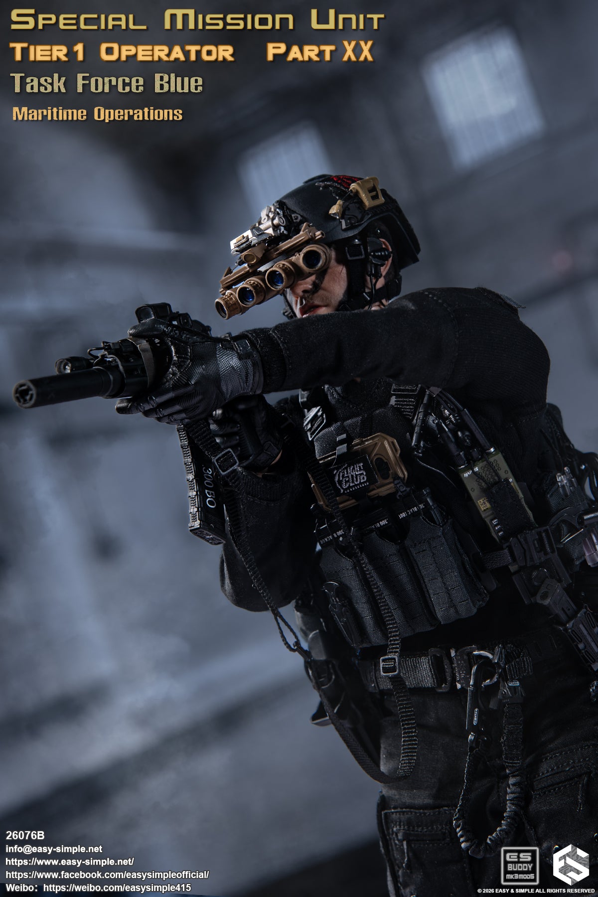 1:6 scale Easy & Simple 26076B Special Mission Unit Tier1 Operator Part XX Task Force Blue Maritime Operations 12" Figure (PREORDER)
