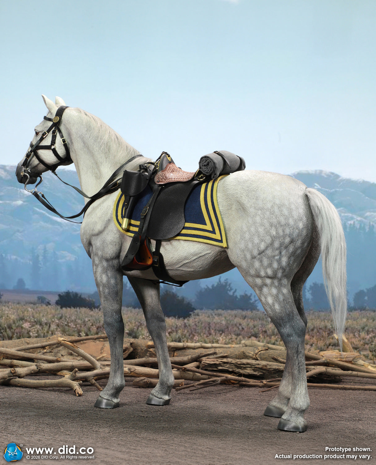 1:6 scale DID E60086 US Civil War White War Horse (Standing) for 12" Figures (PREORDER)