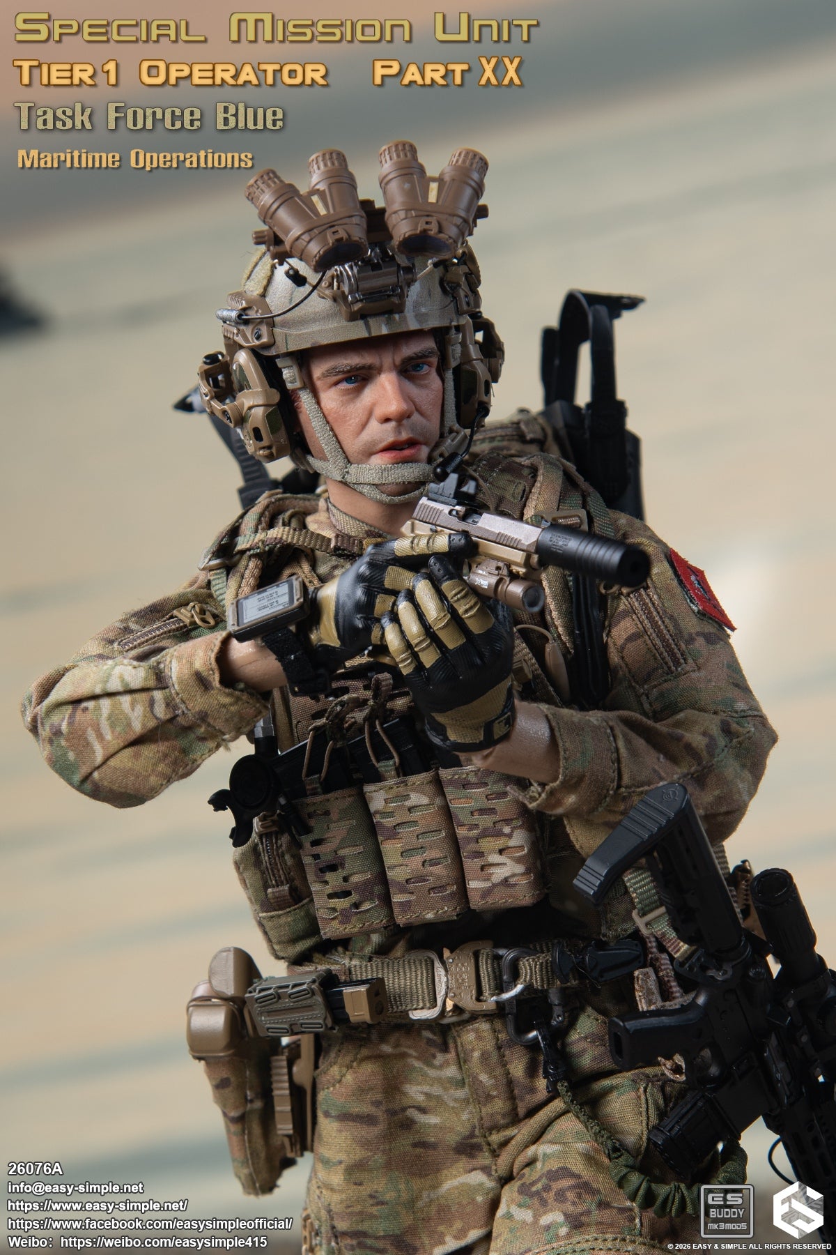 1:6 scale Easy & Simple 26076A Special Mission Unit Tier1 Operator Part XX Task Force Blue Maritime Operations 12" Figure (PREORDER)