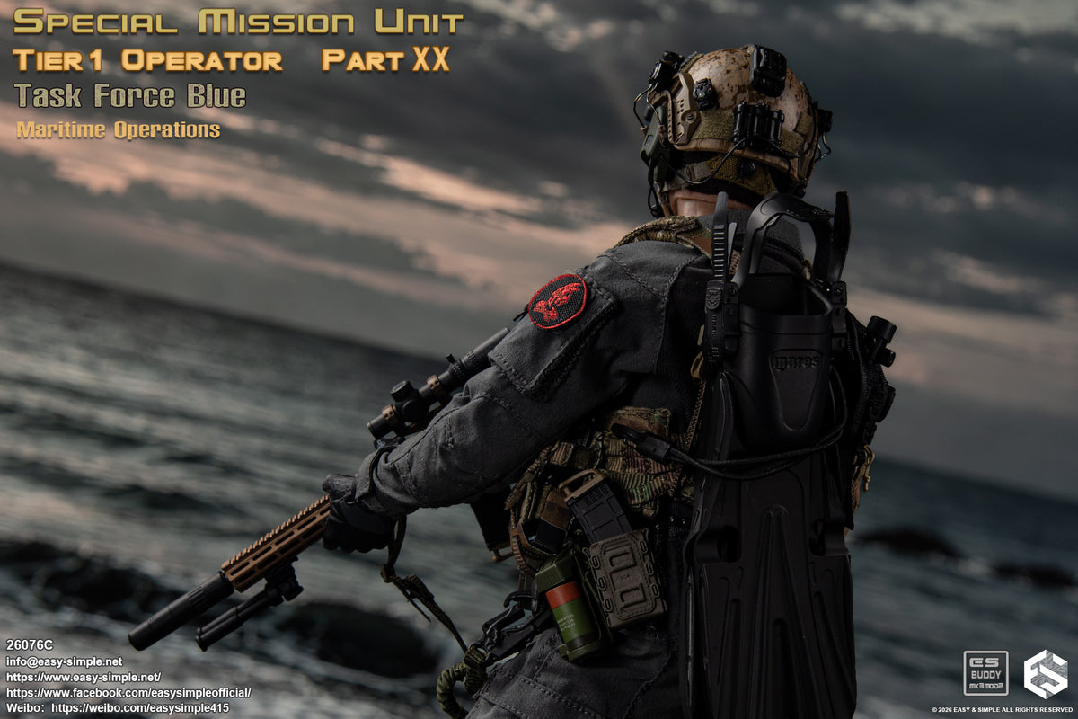 1:6 scale Easy & Simple 26076C Special Mission Unit Tier1 Operator Part XX Task Force Blue Maritime Operations 12" Figure (PREORDER)