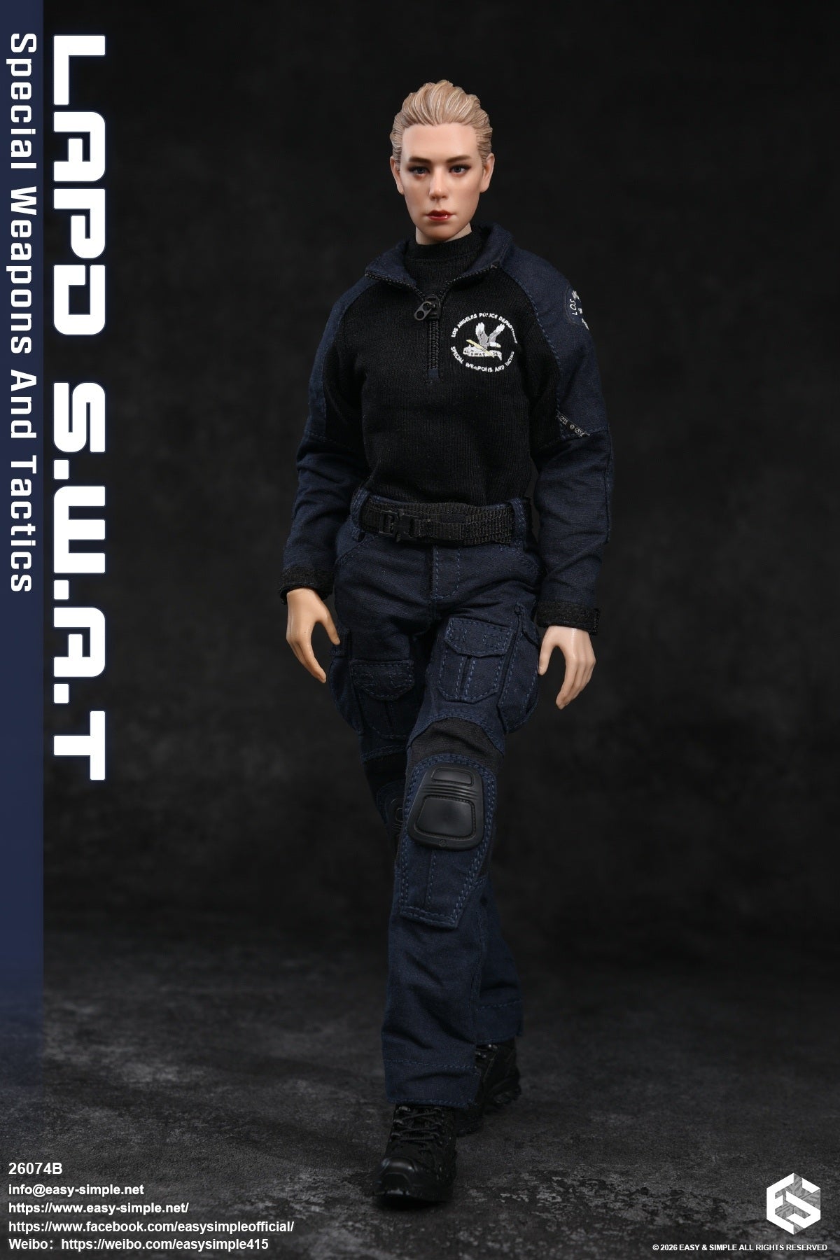 1:6 scale Easy & Simple LAPD S.W.A.T Special Weapons and Tactics 12" Female Figure 26074B (PREORDER)