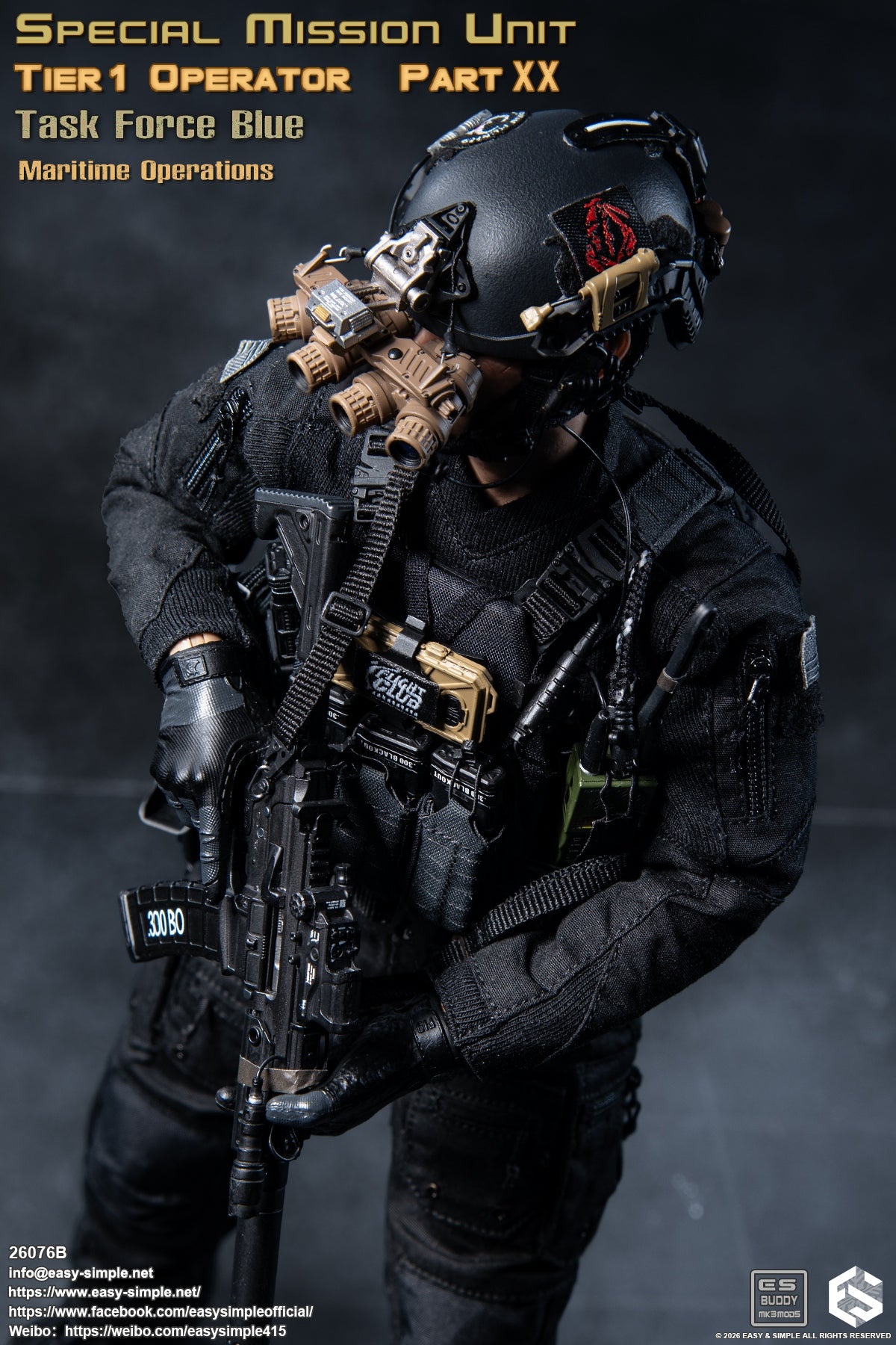 1:6 scale Easy & Simple 26076B Special Mission Unit Tier1 Operator Part XX Task Force Blue Maritime Operations 12" Figure (PREORDER)