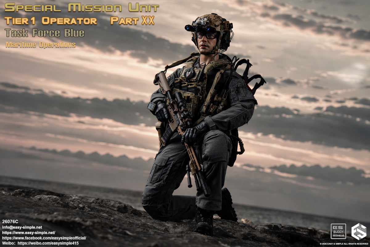 1:6 scale Easy & Simple 26076C Special Mission Unit Tier1 Operator Part XX Task Force Blue Maritime Operations 12" Figure (PREORDER)