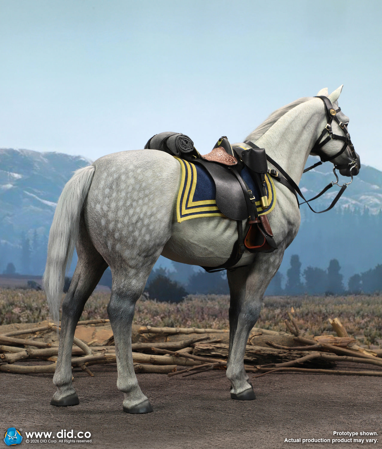 1:6 scale DID E60086 US Civil War White War Horse (Standing) for 12" Figures (PREORDER)