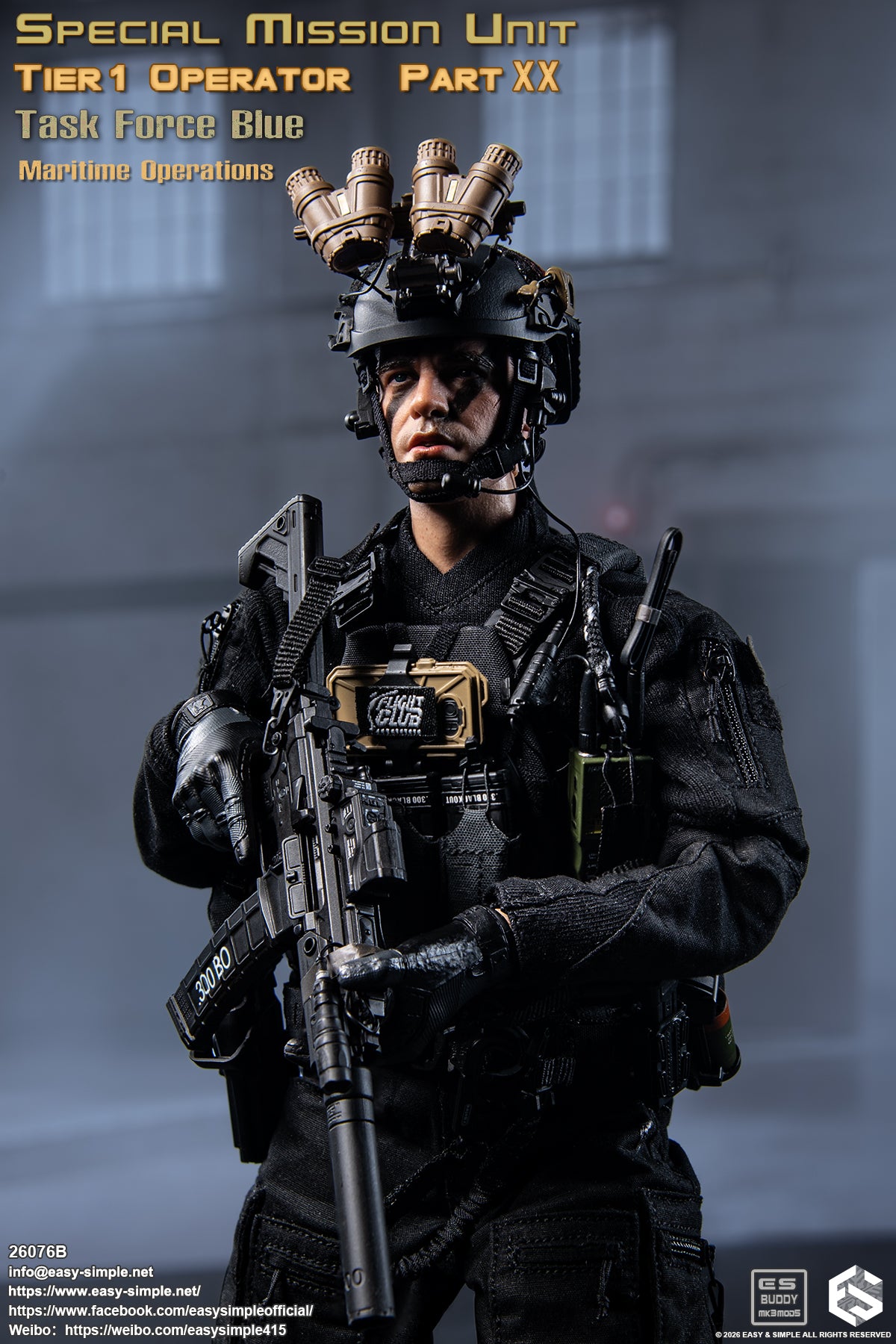 1:6 scale Easy & Simple 26076B Special Mission Unit Tier1 Operator Part XX Task Force Blue Maritime Operations 12" Figure (PREORDER)