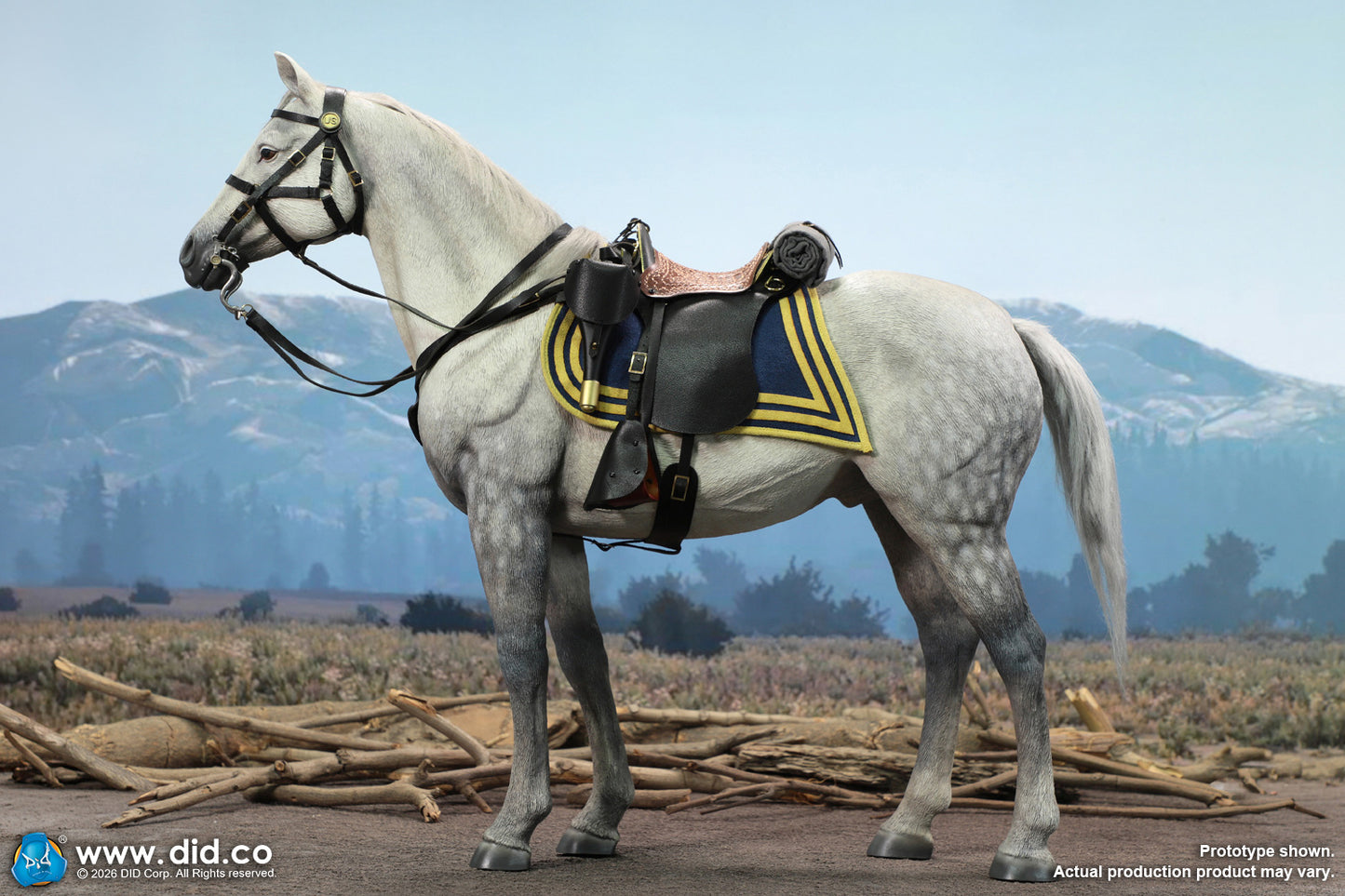 1:6 scale DID E60086 US Civil War White War Horse (Standing) for 12" Figures (PREORDER)