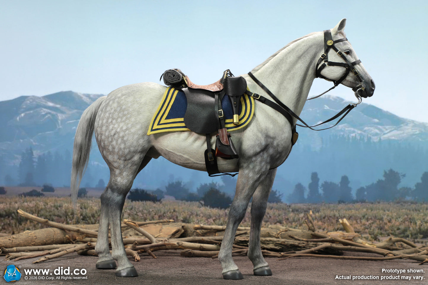 1:6 scale DID E60086 US Civil War White War Horse (Standing) for 12" Figures (PREORDER)