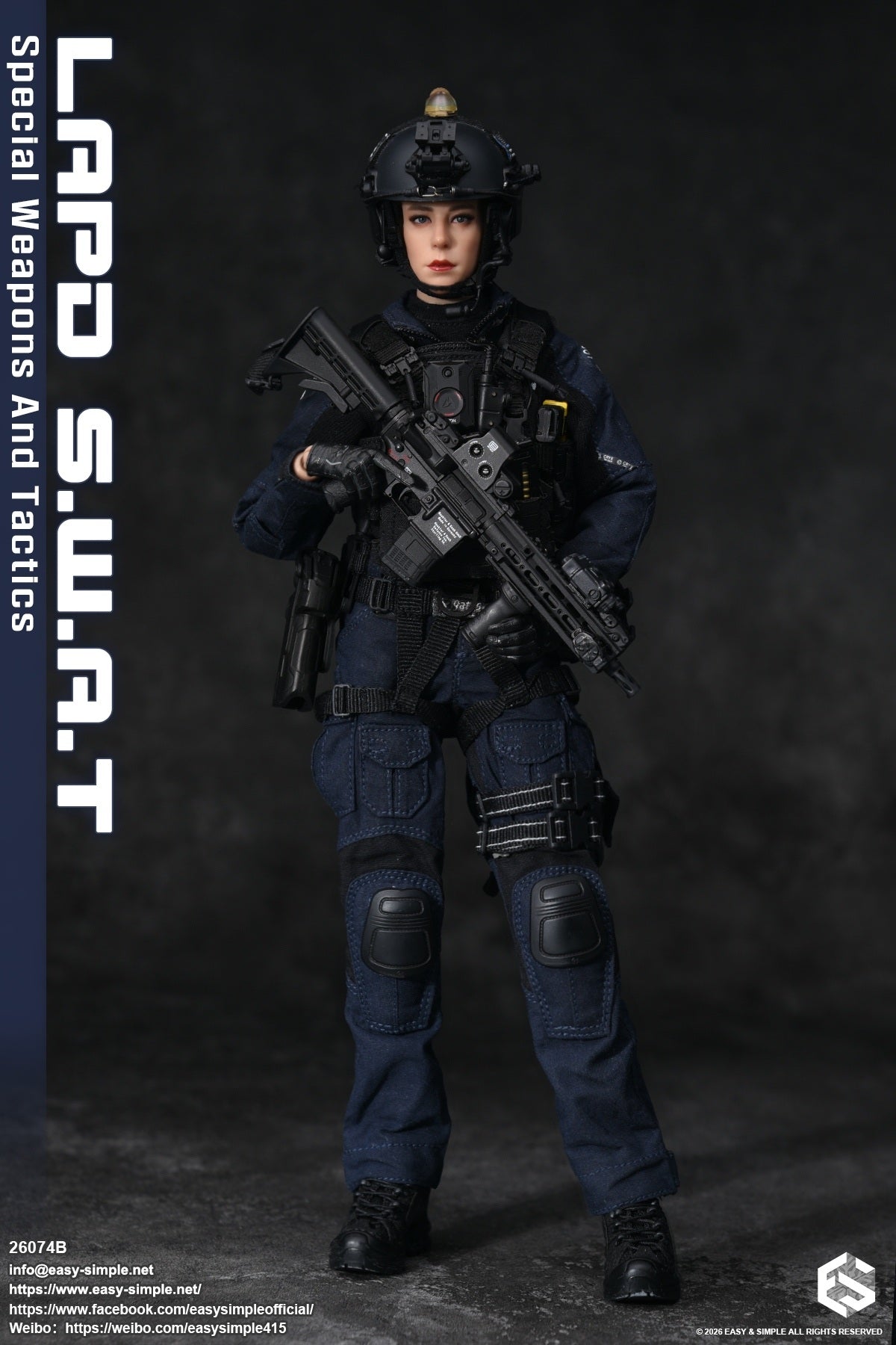 1:6 scale Easy & Simple LAPD S.W.A.T Special Weapons and Tactics 12" Female Figure 26074B (PREORDER)