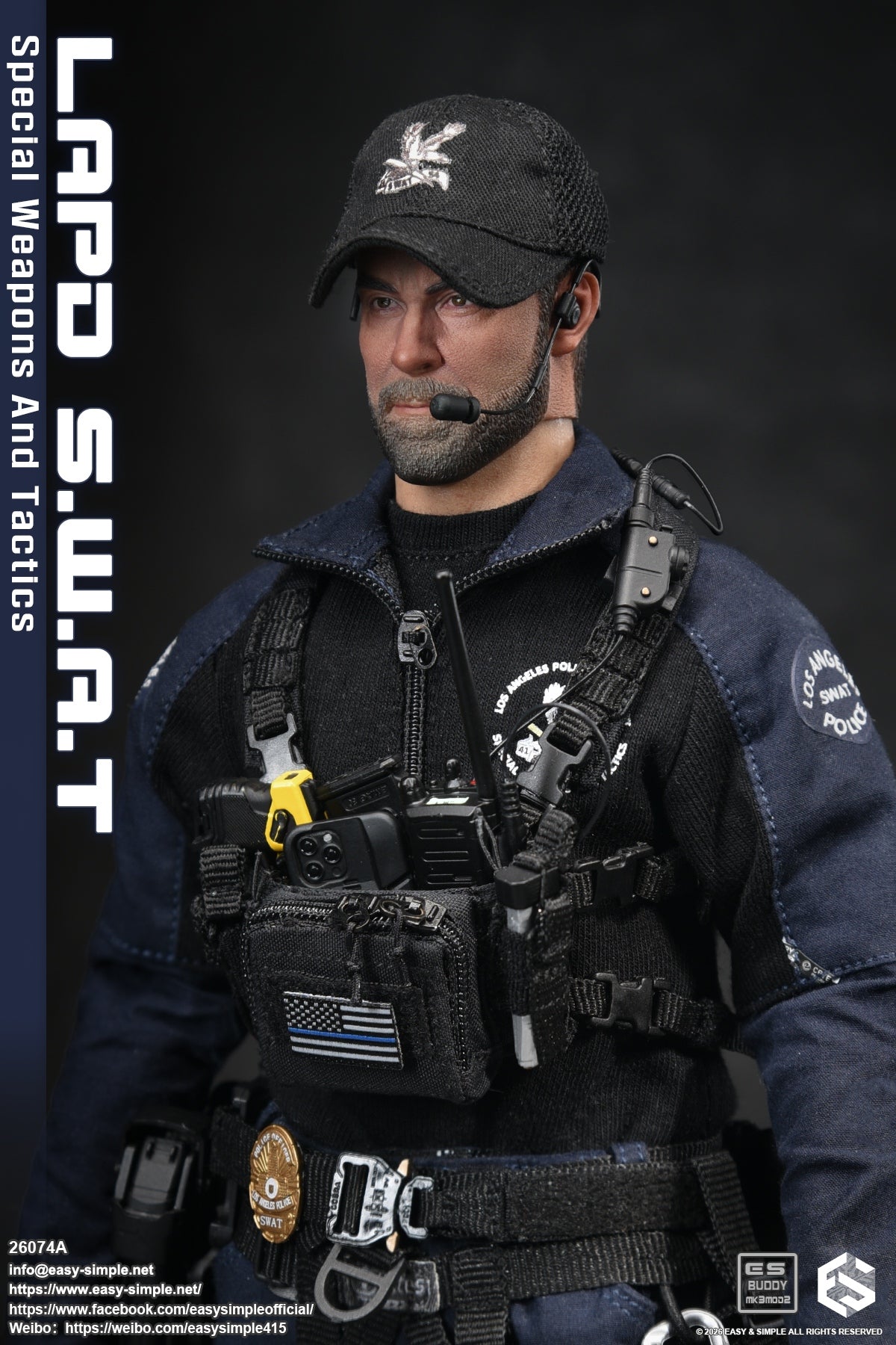 1:6 scale Easy & Simple LAPD S.W.A.T Special Weapons and Tactics 12" Figure 26074A (PREORDER)