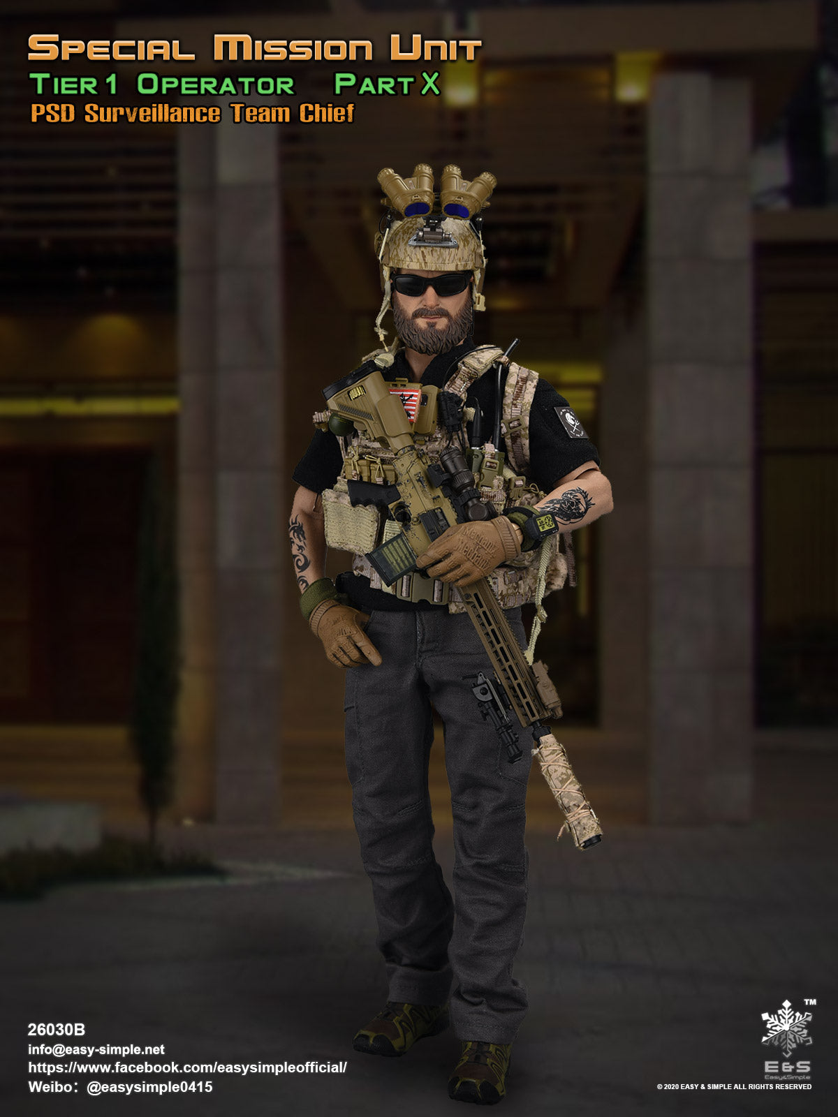 1:6 scale Easy & Simple SMU Tier 1 Operator Part X PSD Surveillance Team Chief for 12" Figures 26030B