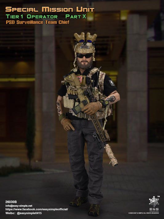 1:6 scale Easy & Simple SMU Tier 1 Operator Part X PSD Surveillance Team Chief for 12" Figures 26030B