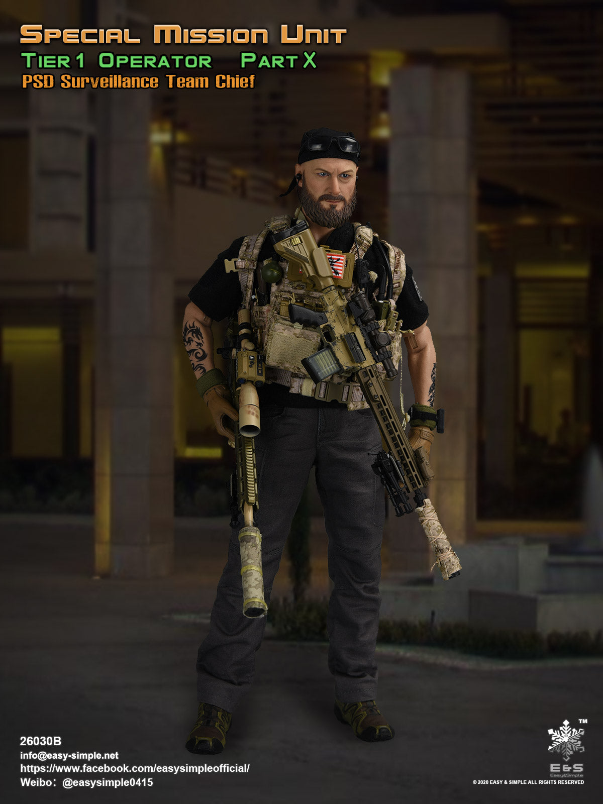 1:6 scale Easy & Simple SMU Tier 1 Operator Part X PSD Surveillance Team Chief for 12" Figures 26030B