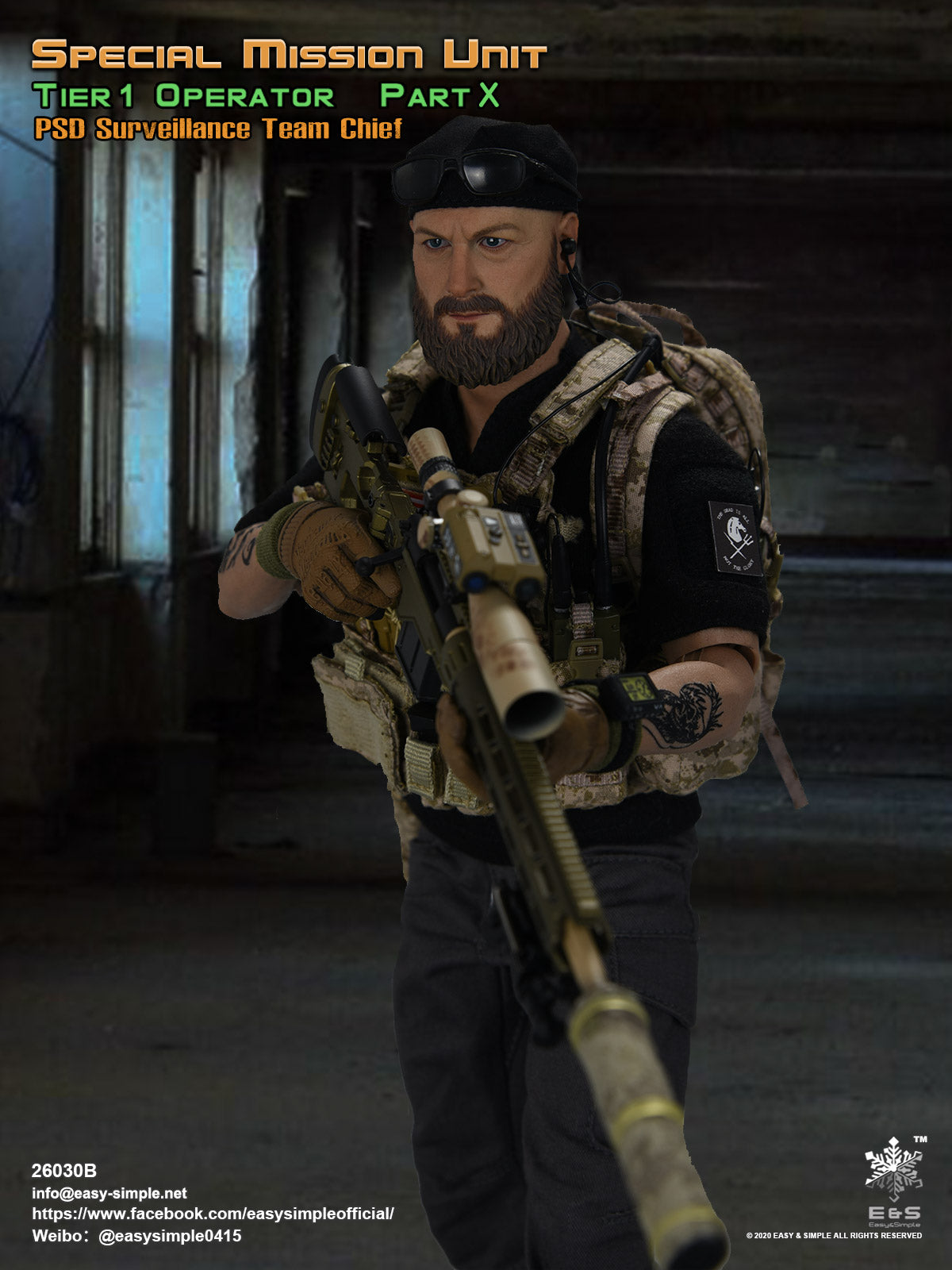 1:6 scale Easy & Simple SMU Tier 1 Operator Part X PSD Surveillance Team Chief for 12" Figures 26030B