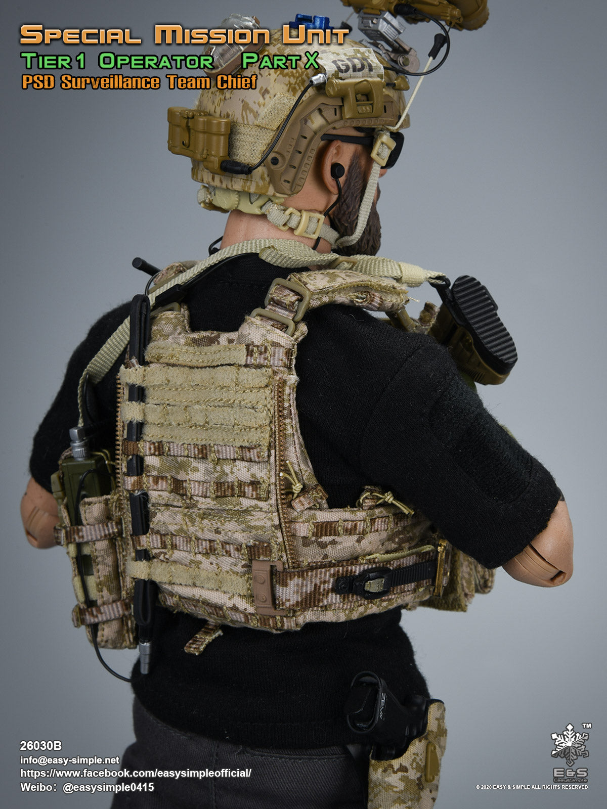 1:6 scale Easy & Simple SMU Tier 1 Operator Part X PSD Surveillance Team Chief for 12" Figures 26030B