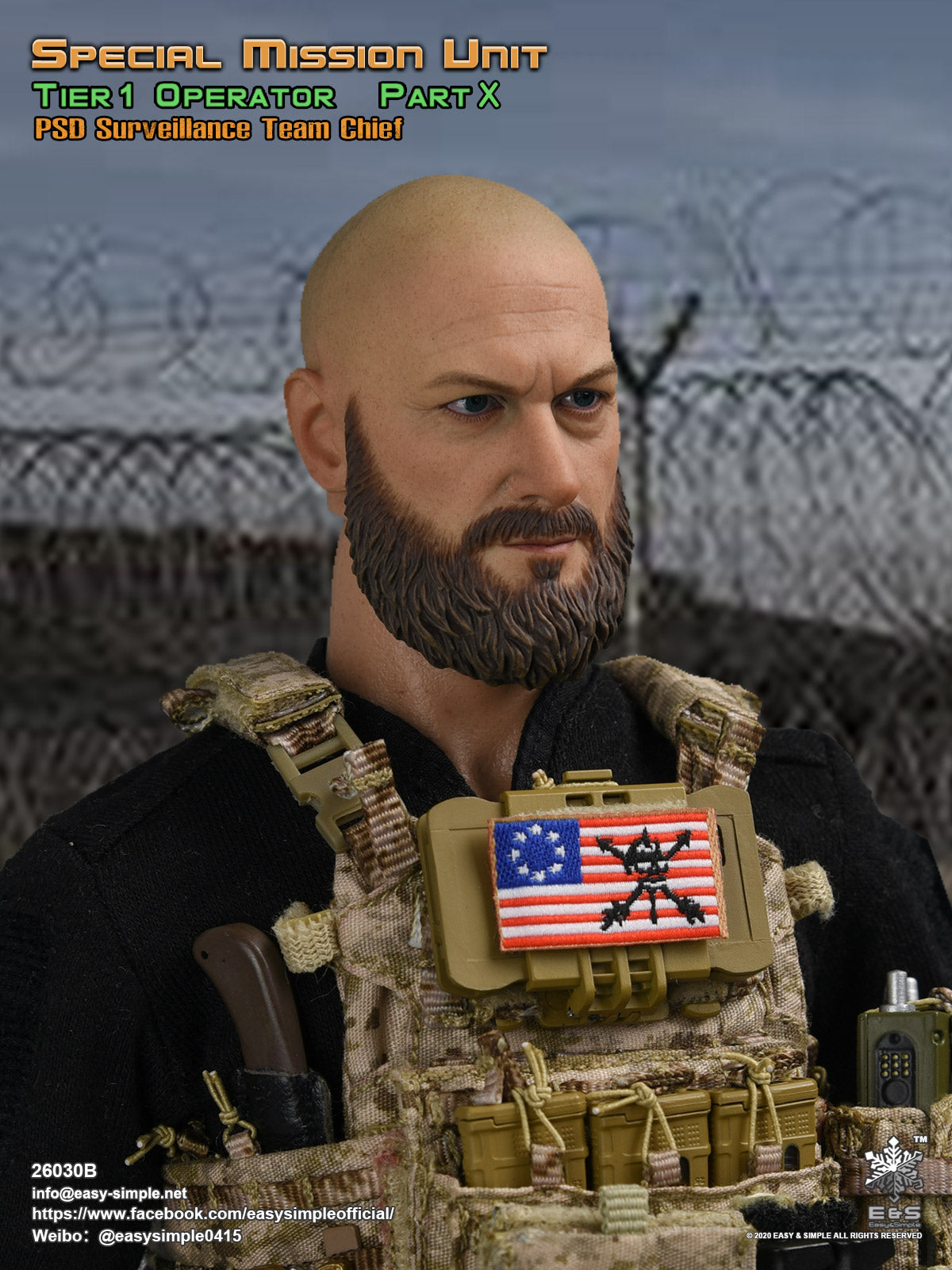 1:6 scale Easy & Simple SMU Tier 1 Operator Part X PSD Surveillance Team Chief for 12" Figures 26030B