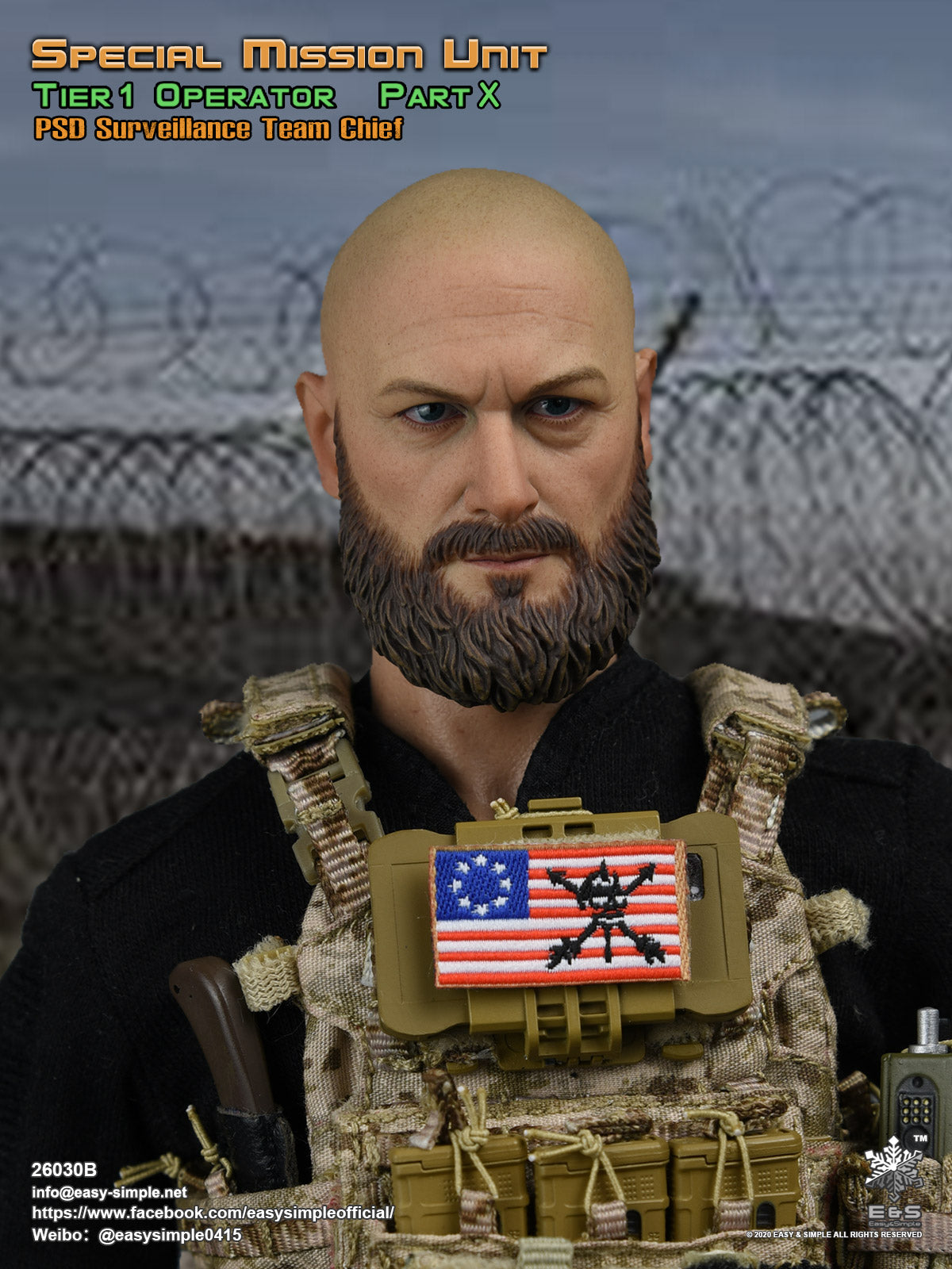 1:6 scale Easy & Simple SMU Tier 1 Operator Part X PSD Surveillance Team Chief for 12" Figures 26030B