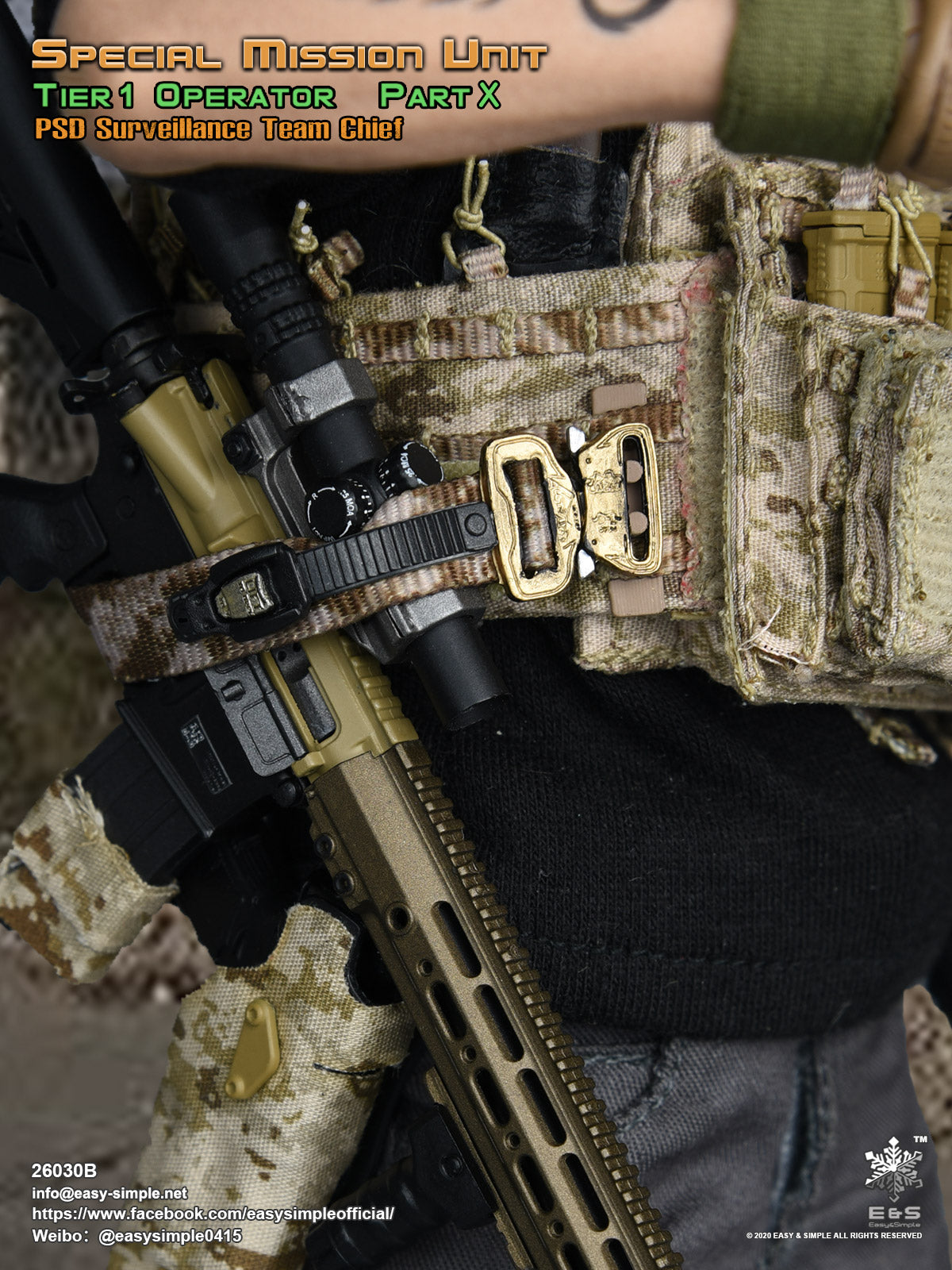 1:6 scale Easy & Simple SMU Tier 1 Operator Part X PSD Surveillance Team Chief for 12" Figures 26030B