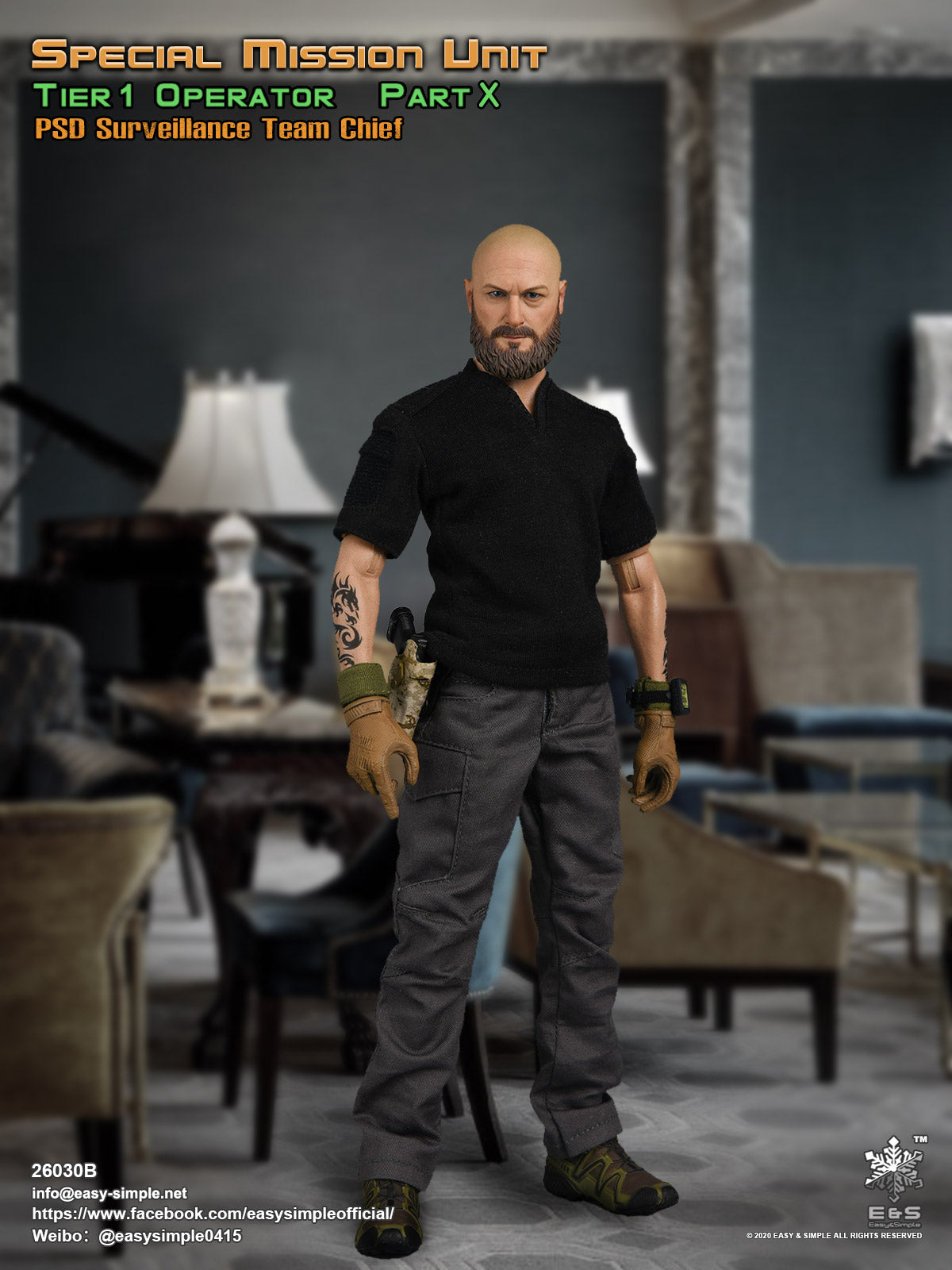 1:6 scale Easy & Simple SMU Tier 1 Operator Part X PSD Surveillance Team Chief for 12" Figures 26030B