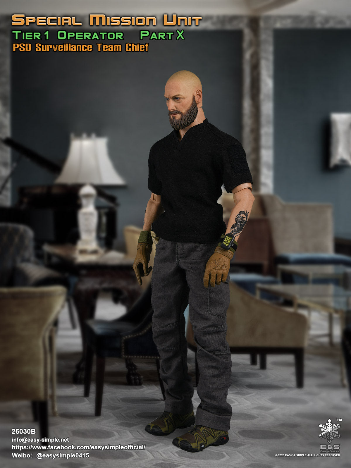 1:6 scale Easy & Simple SMU Tier 1 Operator Part X PSD Surveillance Team Chief for 12" Figures 26030B