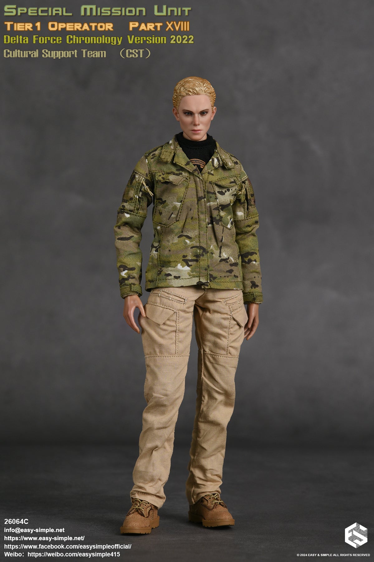 1:6 Easy & Simple Delta Force 2022 Cultural Support Team CST 12" Female Figure 26064C
