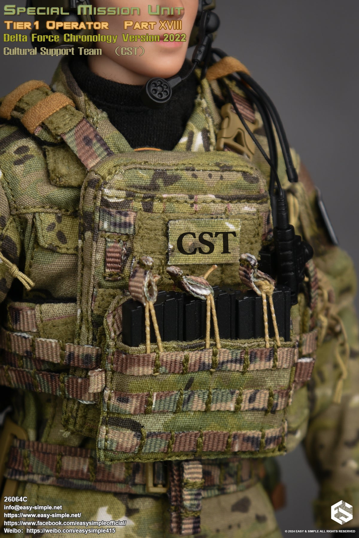 1:6 Easy & Simple Delta Force 2022 Cultural Support Team CST 12" Female Figure 26064C
