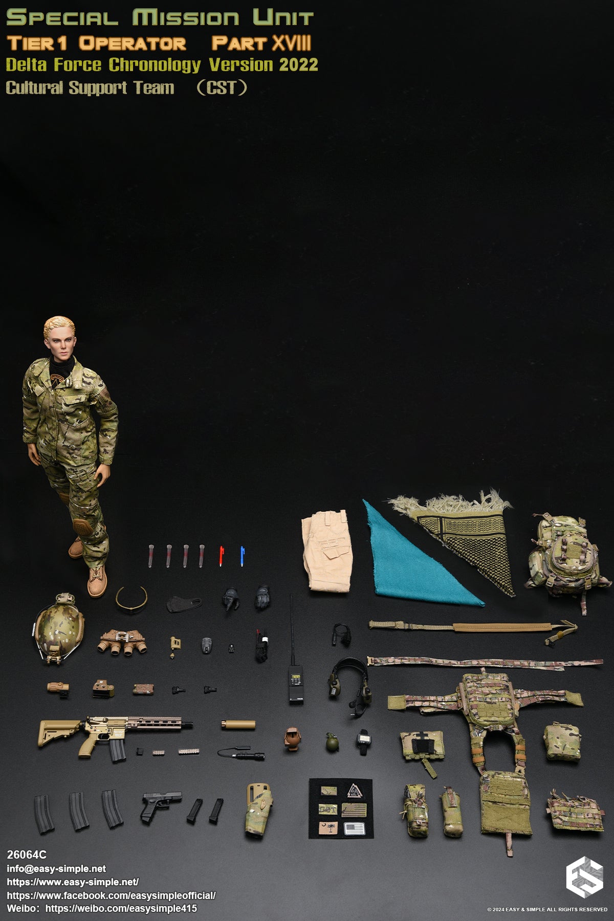1:6 Easy & Simple Delta Force 2022 Cultural Support Team CST 12" Female Figure 26064C