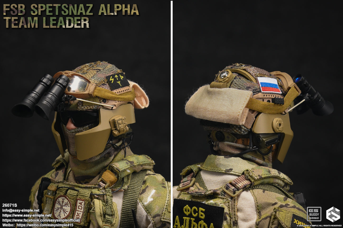 1:6 scale Easy & Simple Russian FSB ALPHA Team Leader Special Version 12" Action Figure 26071S