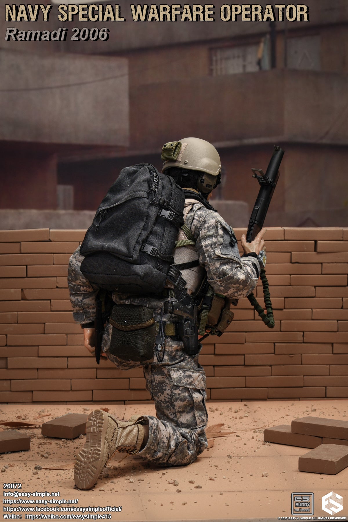 1:6 scale Easy & Simple NAVY Special Warfare Operator Bungee Rifle Sling for 12" Figures