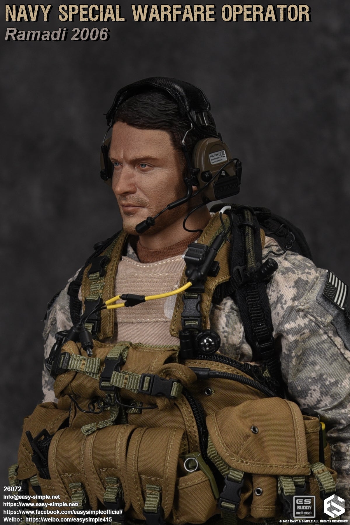 1:6 scale Easy & Simple NAVY Special Warfare Operator Radio w/ Headset for 12" Figures